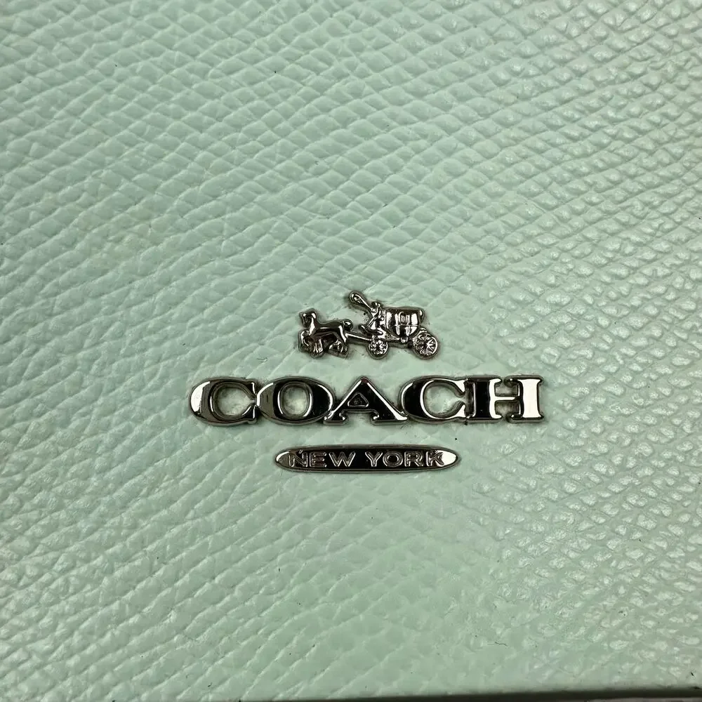 Coach Seaglass Mint Green Studded Sierra Satchel‎ Bag With Crossbody Strap